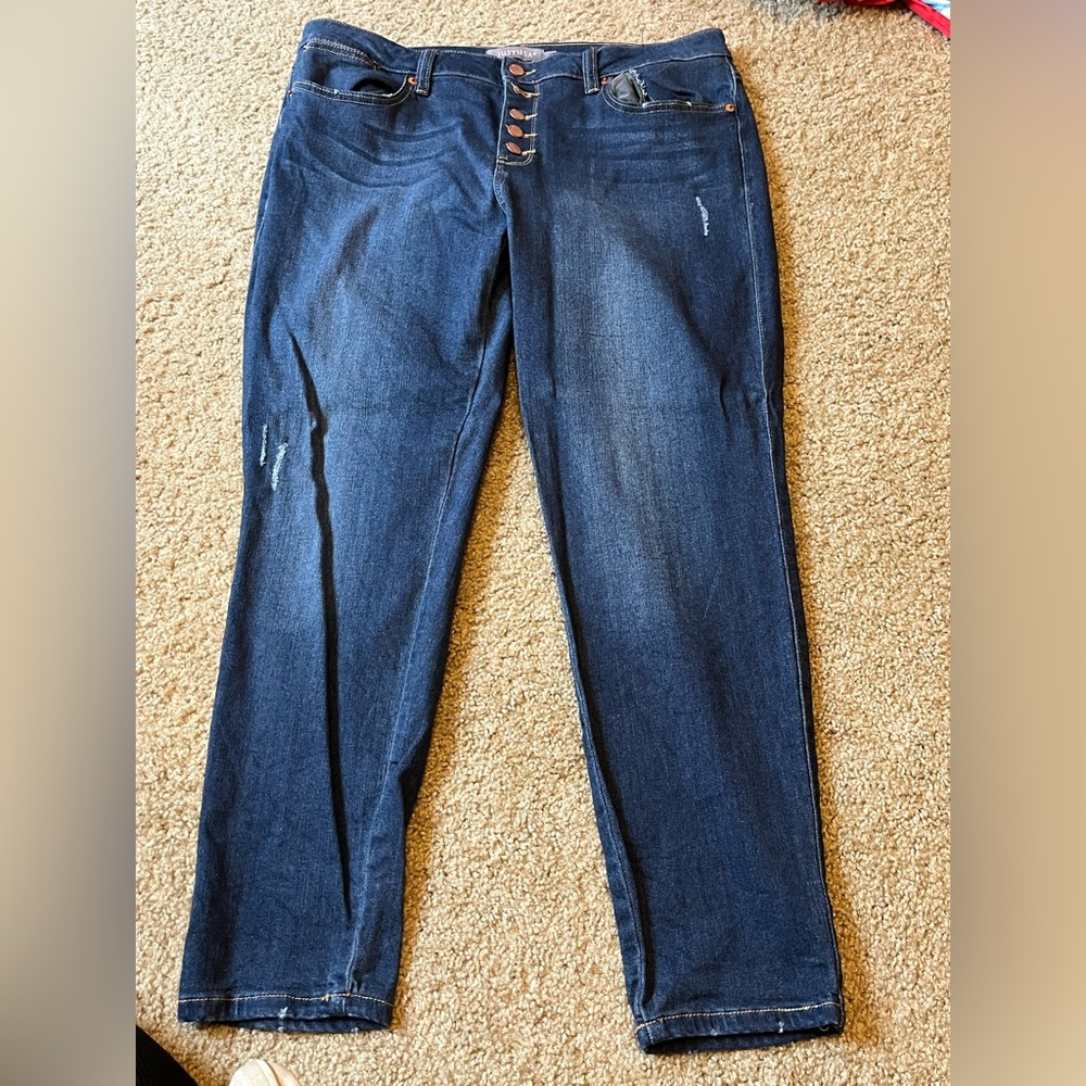 JustUSA/Stitch Fix BRAND NEW Button Up Blue Jeans size 33 SHORT